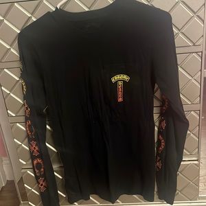 Black Chrome Heart Long Sleeve Shirt